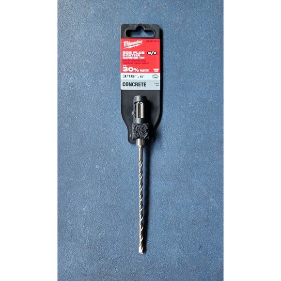 Milwaukee (48-20-7411) 3/16" x 6" SDS Plus 4-Cutter Concrete Hammer Drill Bit - Picture 1 of 3
